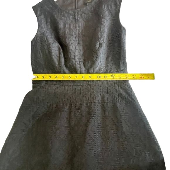 J Crew Dress 4 Textured Eyelet‎ Jacquard Dress Black C9228 Fit And Flare Career - Picture 11 of 16